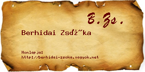 Berhidai Zsóka névjegykártya